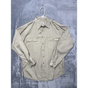 Tilley Endurables Shirt Mens Large Khaki Button Up Long Sleeve Outdoor Safari